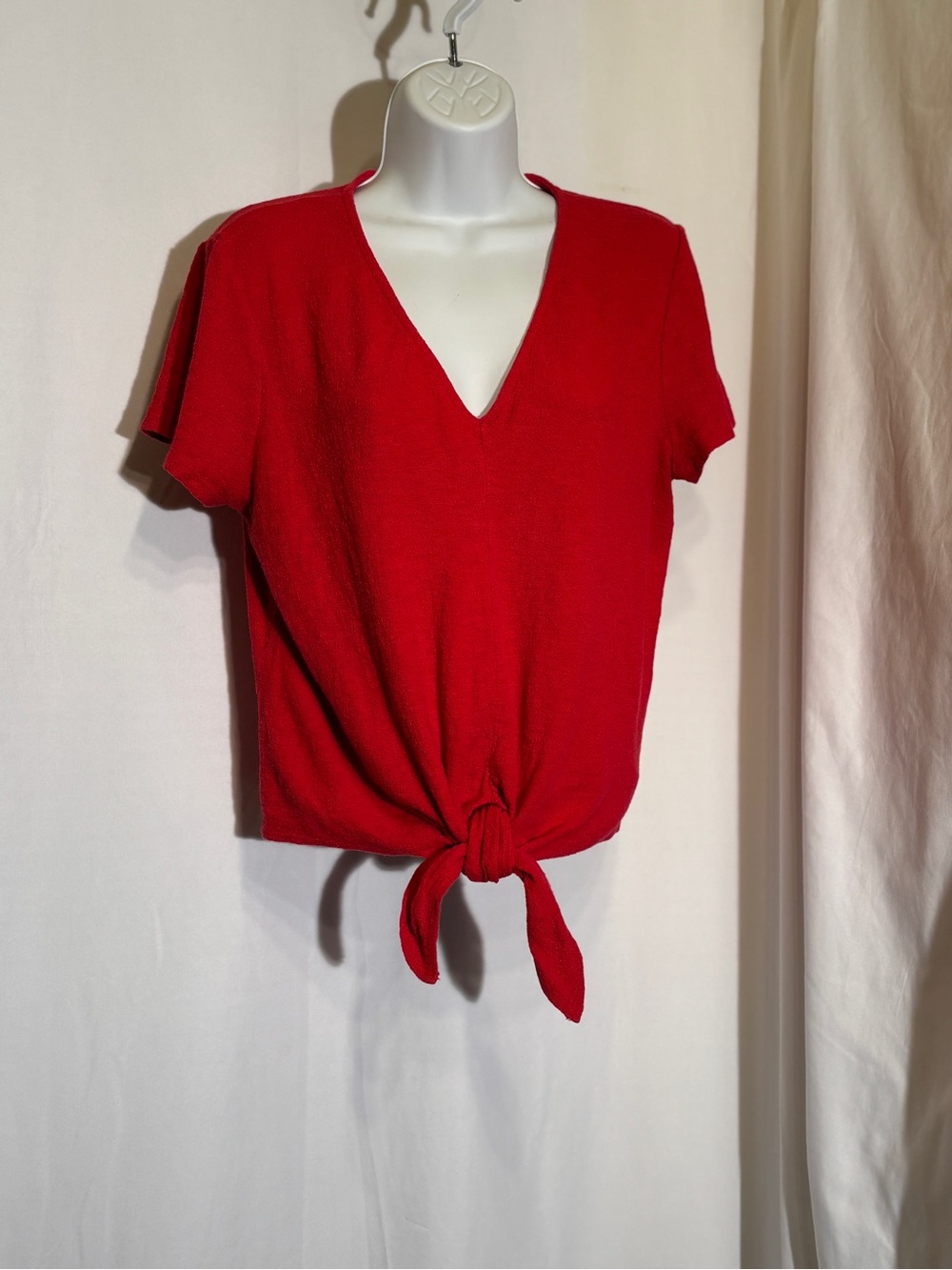 Madewell texture & thread V-Neck Tie-Front Top-Medium